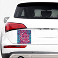 Pink Teal Bohemian Mandala Pattern Print Car Sticker