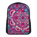 Pink Teal Bohemian Mandala Pattern Print Casual Backpack