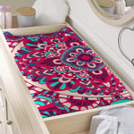 Pink Teal Bohemian Mandala Pattern Print Changing Pad Cover
