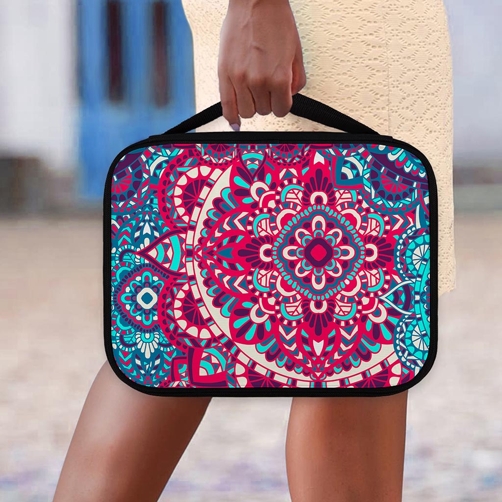 Pink Teal Bohemian Mandala Pattern Print Classic Bible Case