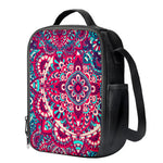 Pink Teal Bohemian Mandala Pattern Print Crossbody Lunch Bag