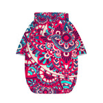 Pink Teal Bohemian Mandala Pattern Print Dog Zip Up Hoodie