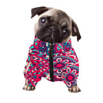 Pink Teal Bohemian Mandala Pattern Print Dog Zip Up Jacket