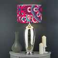 Pink Teal Bohemian Mandala Pattern Print Drum Lamp Shade
