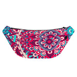 Pink Teal Bohemian Mandala Pattern Print Fanny Pack