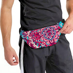 Pink Teal Bohemian Mandala Pattern Print Fanny Pack
