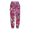 Pink Teal Bohemian Mandala Pattern Print Fleece Lined Knit Pants