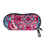 Pink Teal Bohemian Mandala Pattern Print Glasses Case