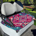 Pink Teal Bohemian Mandala Pattern Print Golf Cart Seat Cover