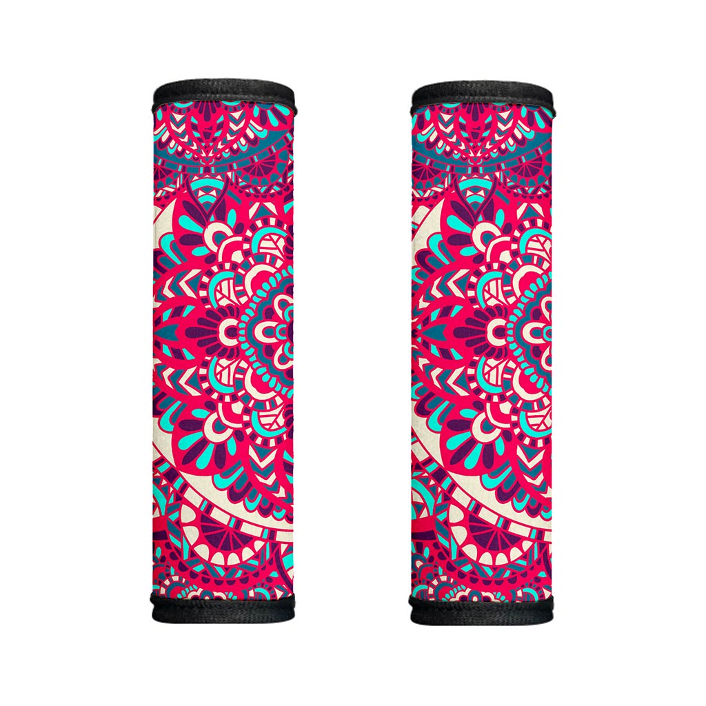 Pink Teal Bohemian Mandala Pattern Print Handle Covers