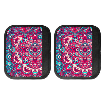Pink Teal Bohemian Mandala Pattern Print Handle Covers