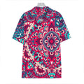 Pink Teal Bohemian Mandala Pattern Print Hawaiian Shirt