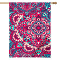 Pink Teal Bohemian Mandala Pattern Print House Flag