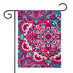 Pink Teal Bohemian Mandala Pattern Print House Flag