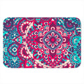 Pink Teal Bohemian Mandala Pattern Print Indoor Door Mat