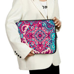 Pink Teal Bohemian Mandala Pattern Print Laptop Sleeve