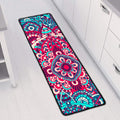 Pink Teal Bohemian Mandala Pattern Print Long Kitchen Mat