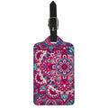 Pink Teal Bohemian Mandala Pattern Print Luggage Tag