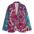 Pink Teal Bohemian Mandala Pattern Print Men's Blazer