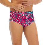 Pink Teal Bohemian Mandala Pattern Print Men's Briefs