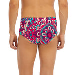 Pink Teal Bohemian Mandala Pattern Print Men's Briefs