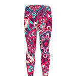 Pink Teal Bohemian Mandala Pattern Print Men's leggings
