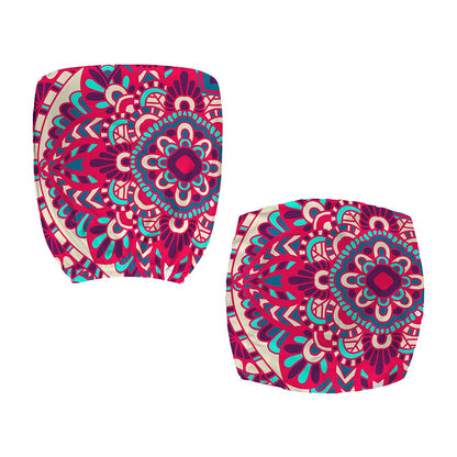 Pink Teal Bohemian Mandala Pattern Print Office Chair Cover