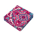 Pink Teal Bohemian Mandala Pattern Print Outdoor Seat Cushion Cover