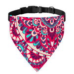 Pink Teal Bohemian Mandala Pattern Print Over The Collar Dog Bandana