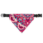 Pink Teal Bohemian Mandala Pattern Print Over The Collar Dog Bandana