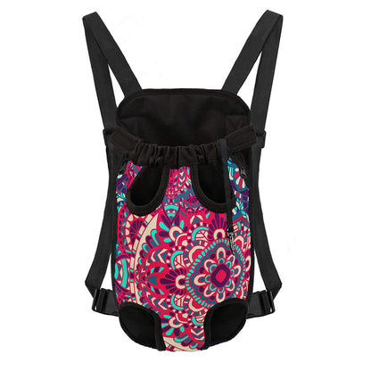Pink Teal Bohemian Mandala Pattern Print Pet Carrier Backpack