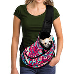 Pink Teal Bohemian Mandala Pattern Print Pet Sling Carrier