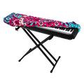 Pink Teal Bohemian Mandala Pattern Print Piano Keyboard Cover