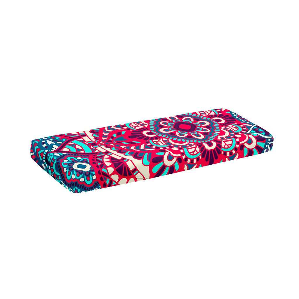 Pink Teal Bohemian Mandala Pattern Print Piano Keyboard Cover