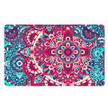 Pink Teal Bohemian Mandala Pattern Print Polyester Doormat