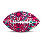 Pink Teal Bohemian Mandala Pattern Print Rugby Ball