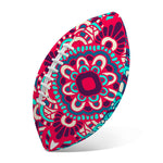 Pink Teal Bohemian Mandala Pattern Print Rugby Ball