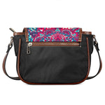 Pink Teal Bohemian Mandala Pattern Print Saddle Bag