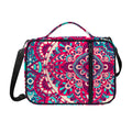 Pink Teal Bohemian Mandala Pattern Print Shoulder Strap Bible Bag
