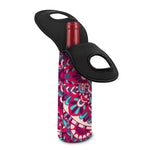 Pink Teal Bohemian Mandala Pattern Print Single Neoprene Wine Tote