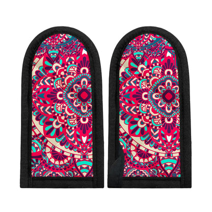 Pink Teal Bohemian Mandala Pattern Print Skillet Handle Cover