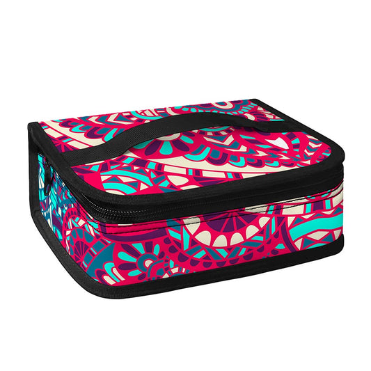 Pink Teal Bohemian Mandala Pattern Print Small Lunch Bag