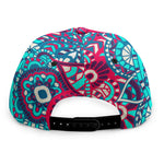 Pink Teal Bohemian Mandala Pattern Print Snapback Cap