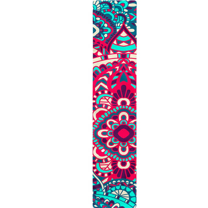 Pink Teal Bohemian Mandala Pattern Print Table Runner