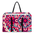 Pink Teal Bohemian Mandala Pattern Print Utility Tote Bag