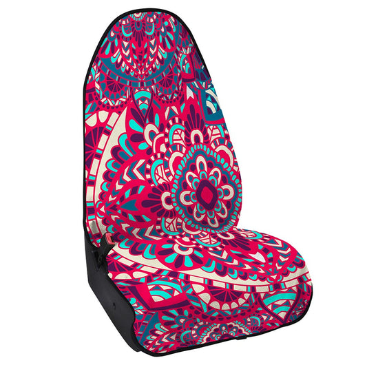 Pink Teal Bohemian Mandala Pattern Print Waterproof Car Seat Cover