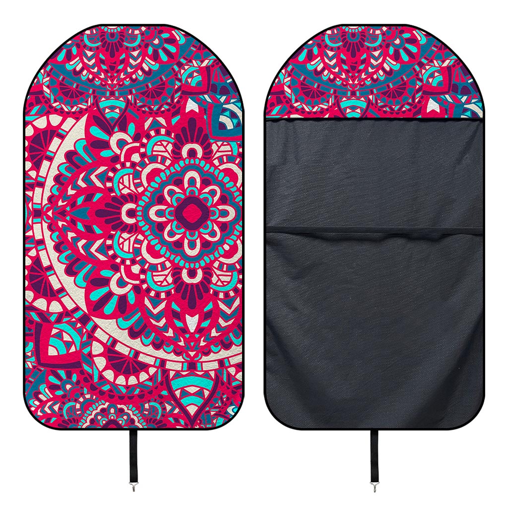 Pink Teal Bohemian Mandala Pattern Print Waterproof Car Seat Cover