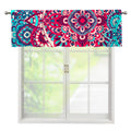 Pink Teal Bohemian Mandala Pattern Print Window Valance