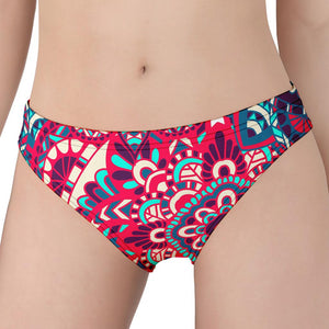 Pink Teal Bohemian Mandala Pattern Print Women's Panties