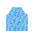 Pink Teal Mermaid Scales Pattern Print Adjustable Apron